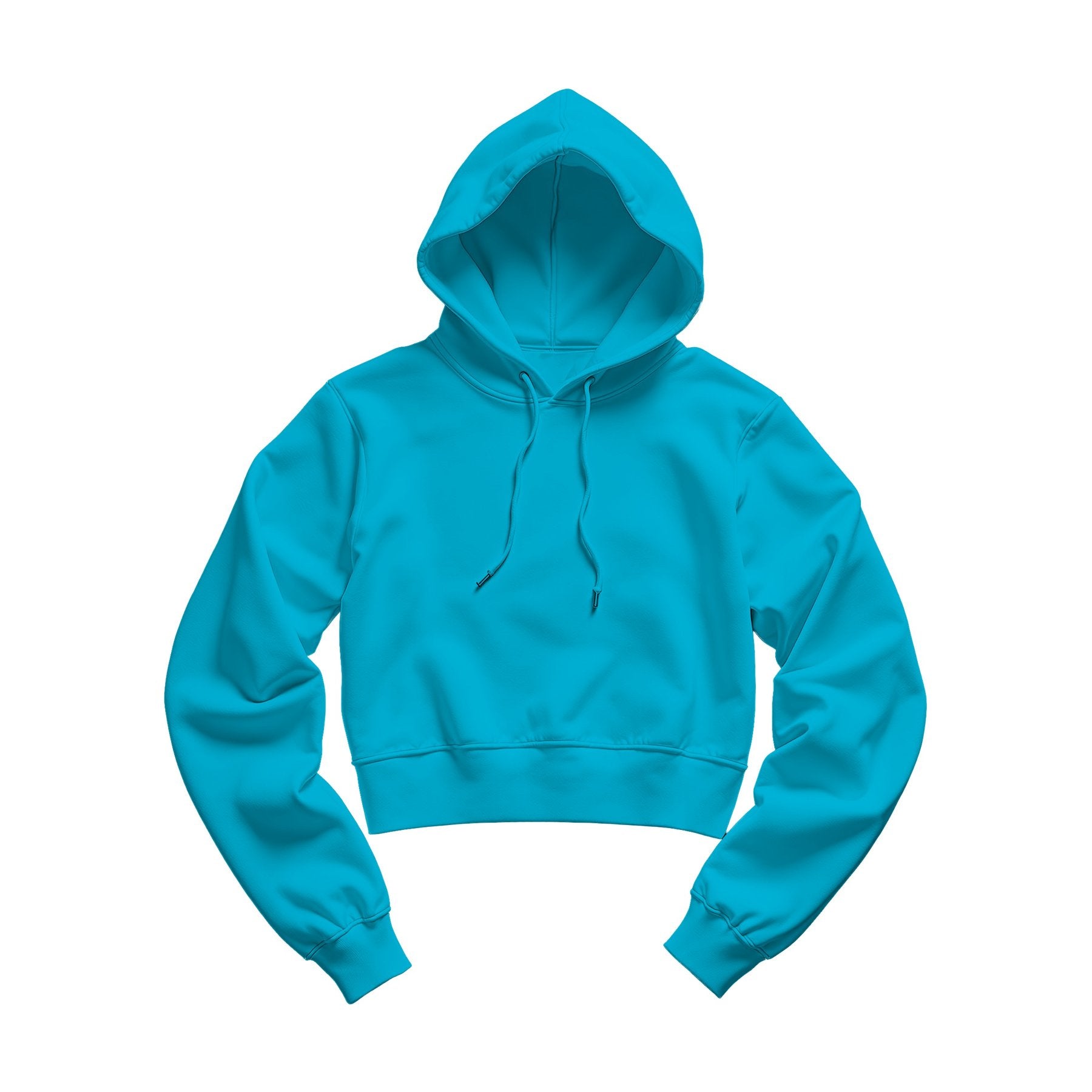 Womens Hoodie Mockup — Aqua Crop Fit — High-Res JPG Template | Instant Digital Download | POD Etsy Shopify | MockupBulk