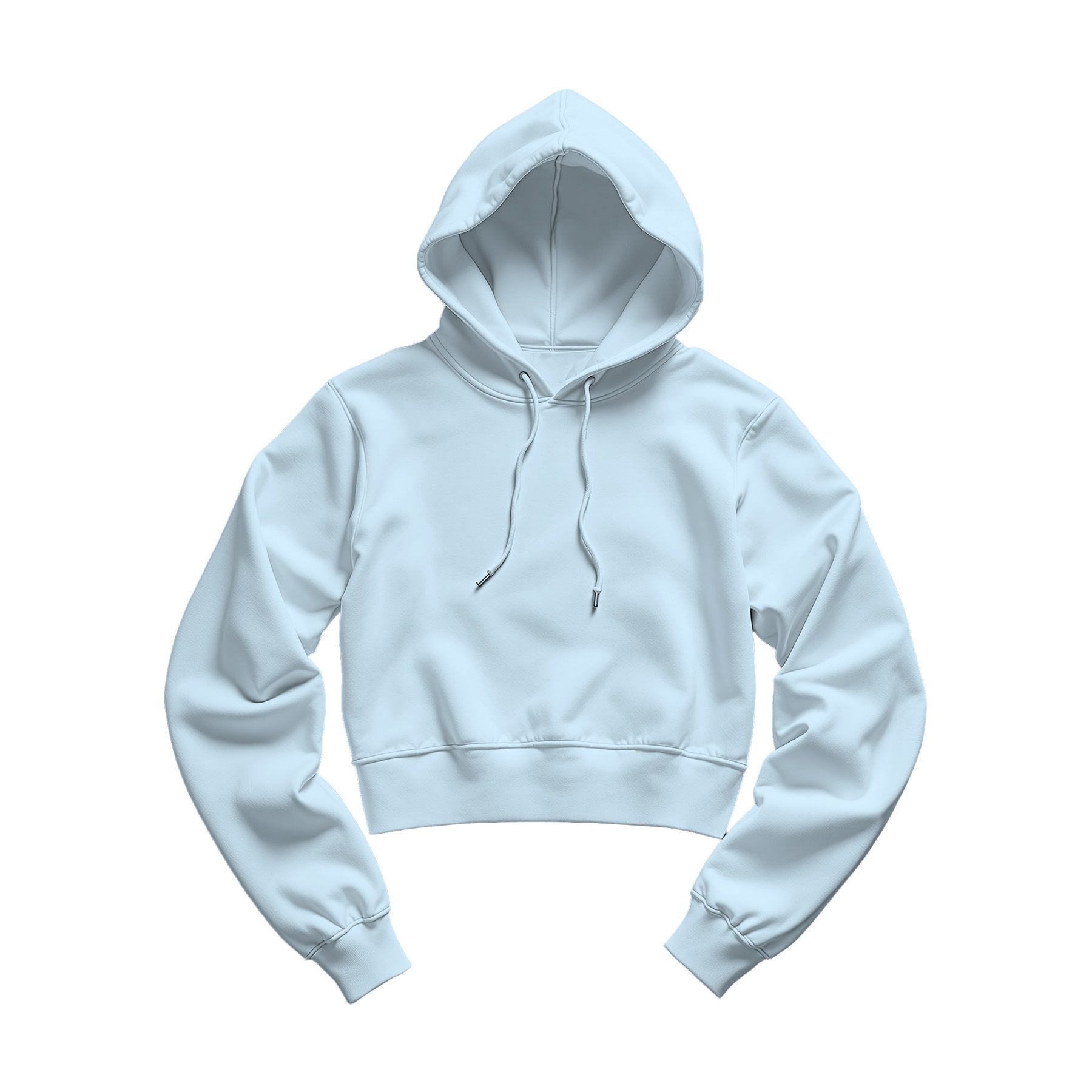 Womens Hoodie Mockup, Ice Blue Crop Fit | POD Print Mockup | Instant JPG Download | Commercial Licence Included | MockupBulk