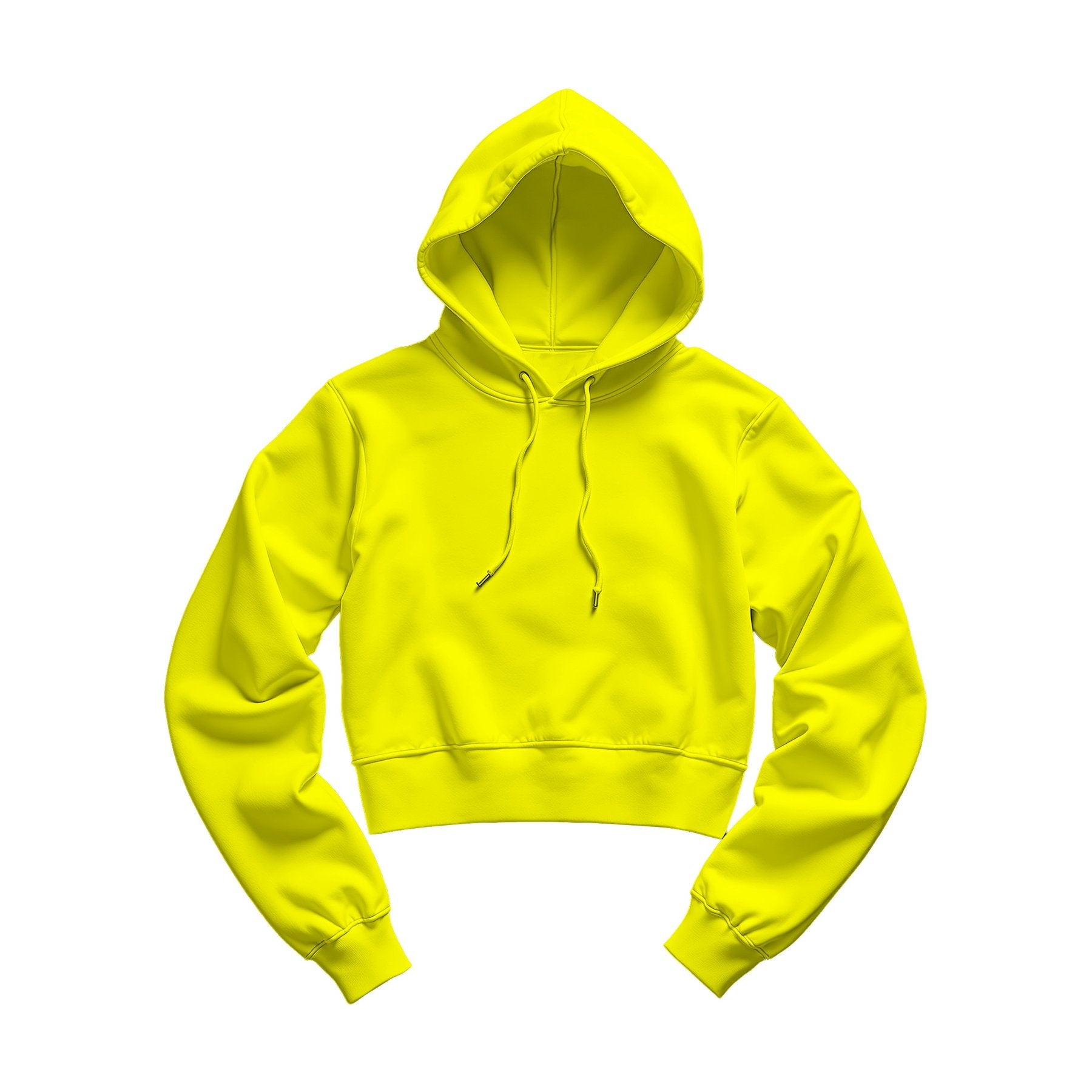 Womens Hoodie Mockup — Yellow Crop Fit — High-Res JPG Template | Instant Digital Download | POD Etsy Shopify | MockupBulk