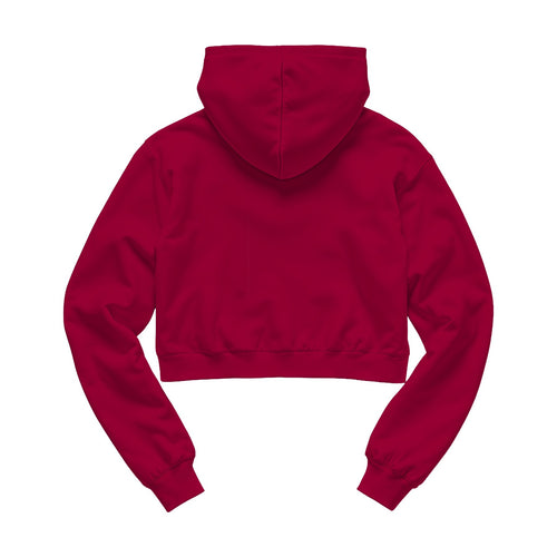 Antique Cherry Red Crop Fit Back View Womens Hoodie Mockup | Digital JPG Mockup | Commercial Licence | For Etsy Printful Printify | MockupBulk