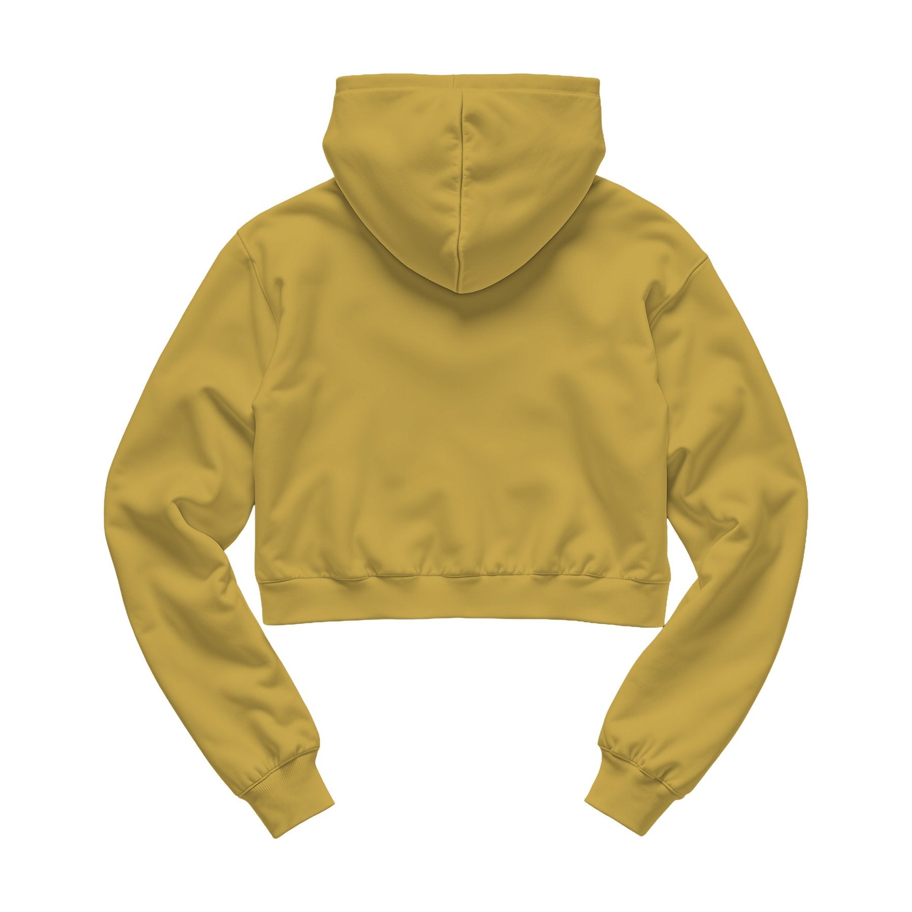 Womens Hoodie Mockup | Antique Gold Crop Fit Back View — Print on Demand Mockup | High-Res JPG Download | Commercial Use Included | MockupBulk