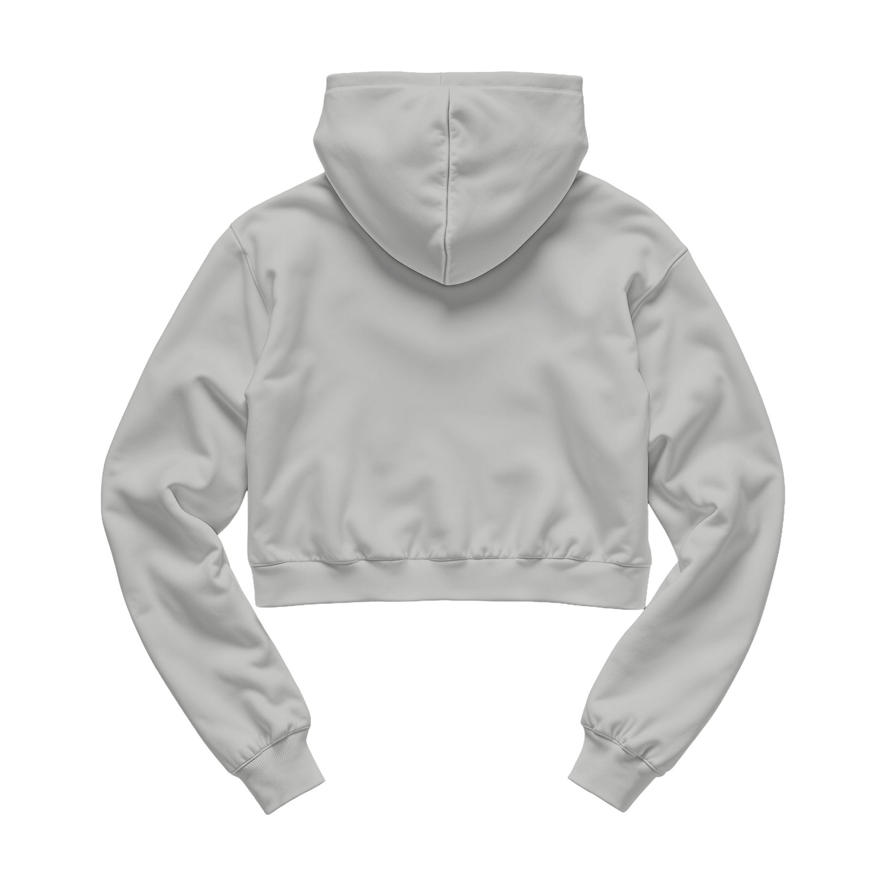Womens Hoodie Mockup, Ash Grey Crop Fit Back View | JPG Mockup Download | For POD Sellers Designers Etsy Shops | Commercial Use | MockupBulk