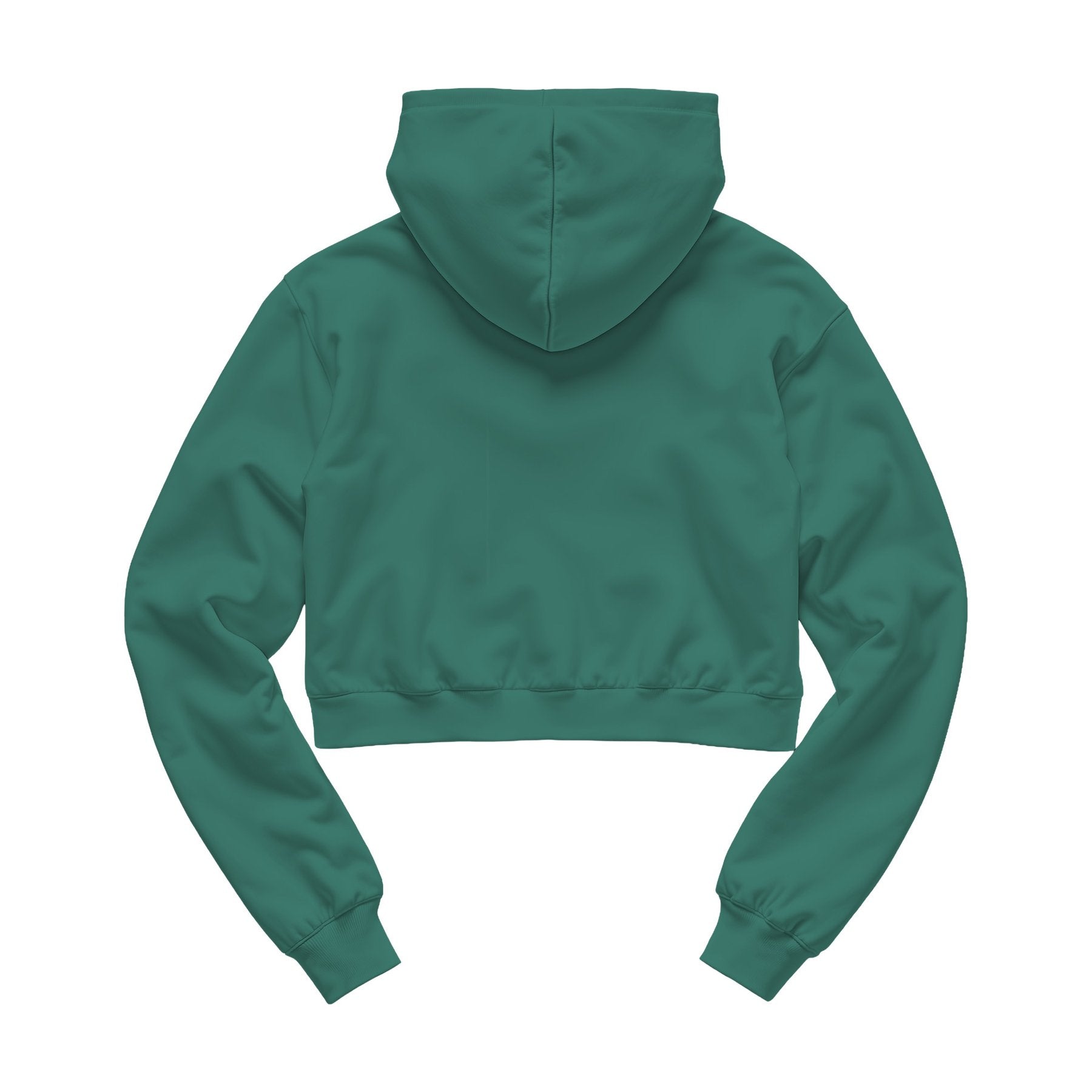 Womens Hoodie Mockup, Blue Spruce Crop Fit Back View | Print on Demand Mockup | High-Res JPG Download | Commercial Use Included | MockupBulk