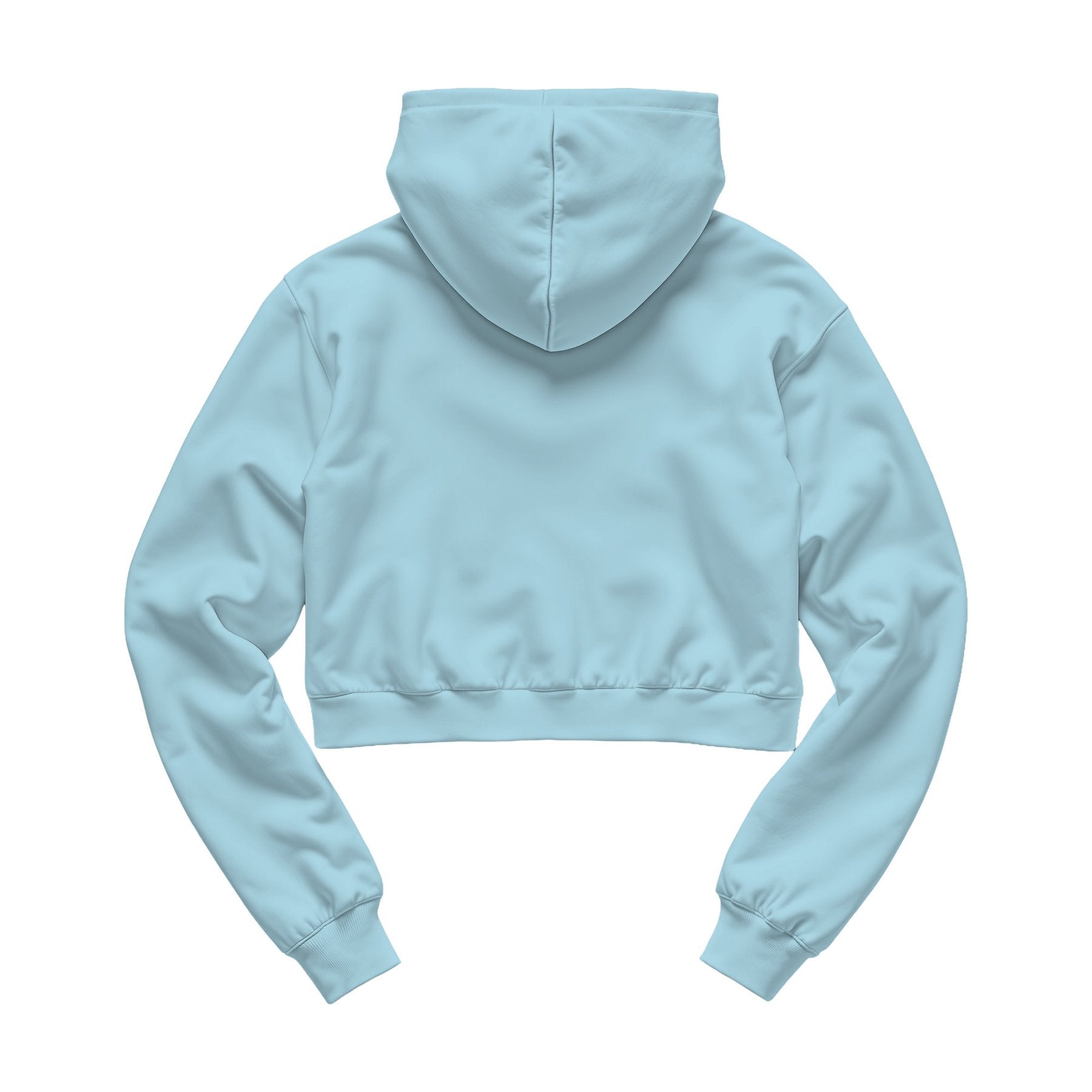 Womens Hoodie Mockup — Light Blue Crop Fit Back View — High-Res Mockup Template | JPG Digital Download | Commercial Licence | MockupBulk