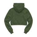 Womens Hoodie Mockup, Military Green Crop Fit Back View | Digital Download Mockup | High-Resolution JPG | Commercial Use Included | MockupBulk