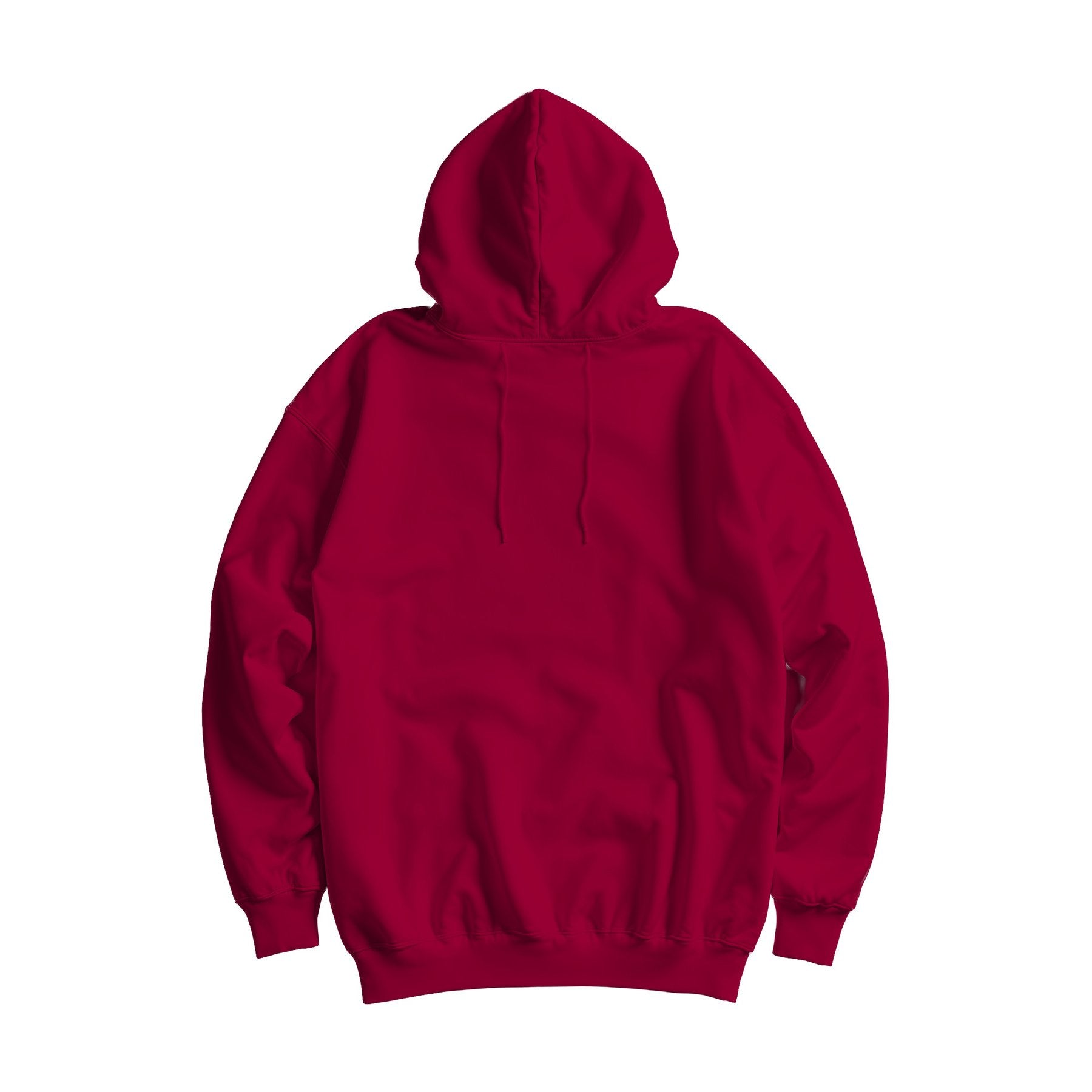 Antique Cherry Red Oversized Fit Back View Unisex Hoodie Mockup | Print on Demand Mockup | High-Res JPG Download | Commercial Use Included | MockupBulk