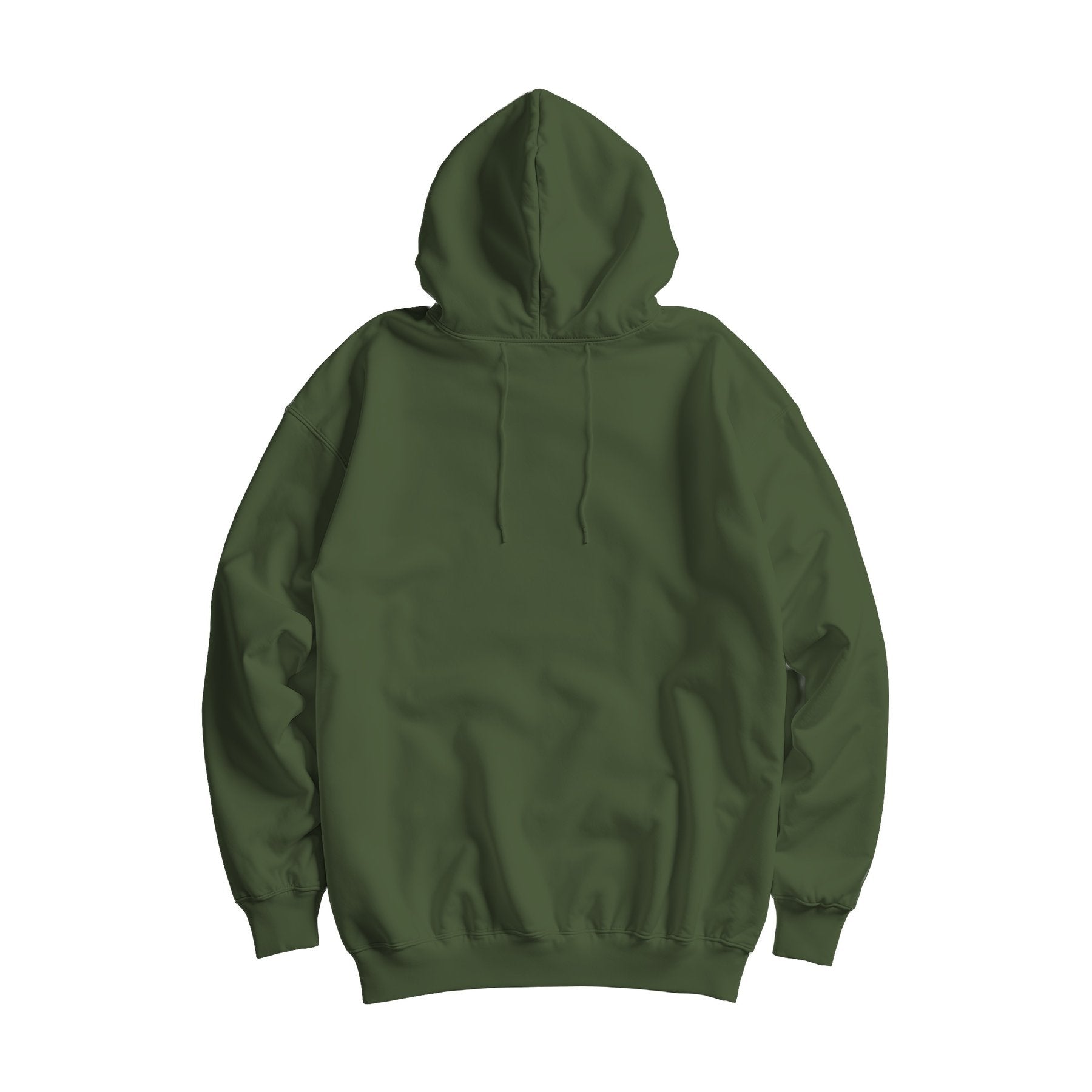 Military Green Oversized Fit Back View Unisex Hoodie Mockup | POD Print Mockup | Instant JPG Download | Commercial Licence Included | MockupBulk
