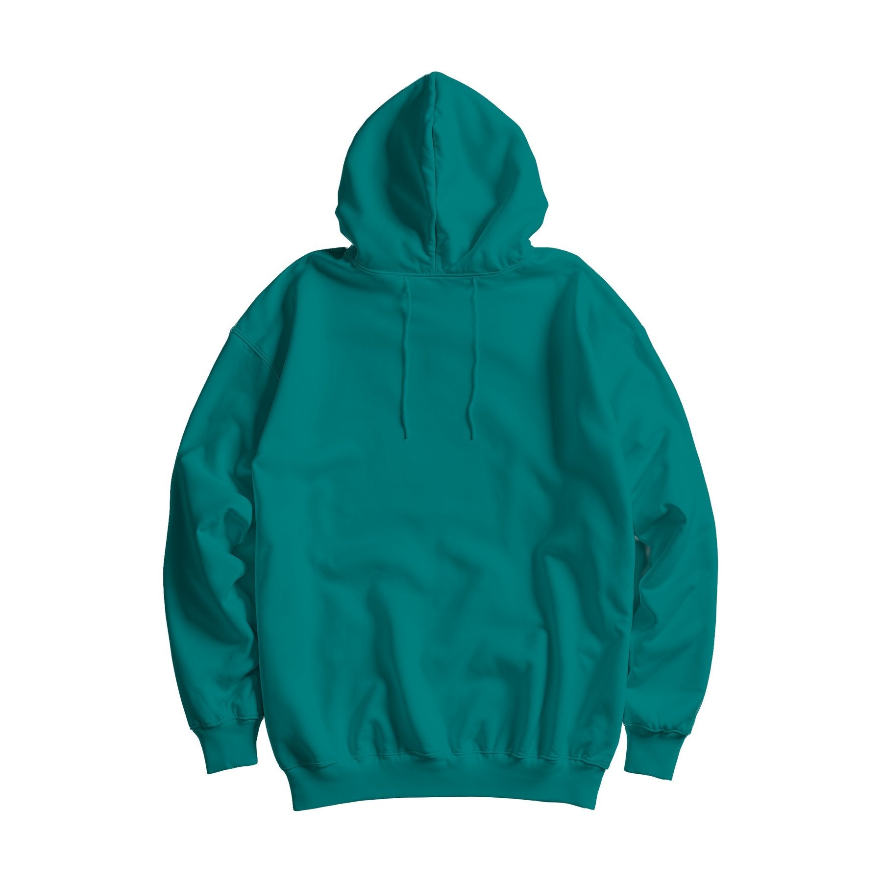 Unisex Hoodie Mockup | Teal Oversized Fit Back View — Digital Download Mockup | High-Resolution JPG | Commercial Use Included | MockupBulk