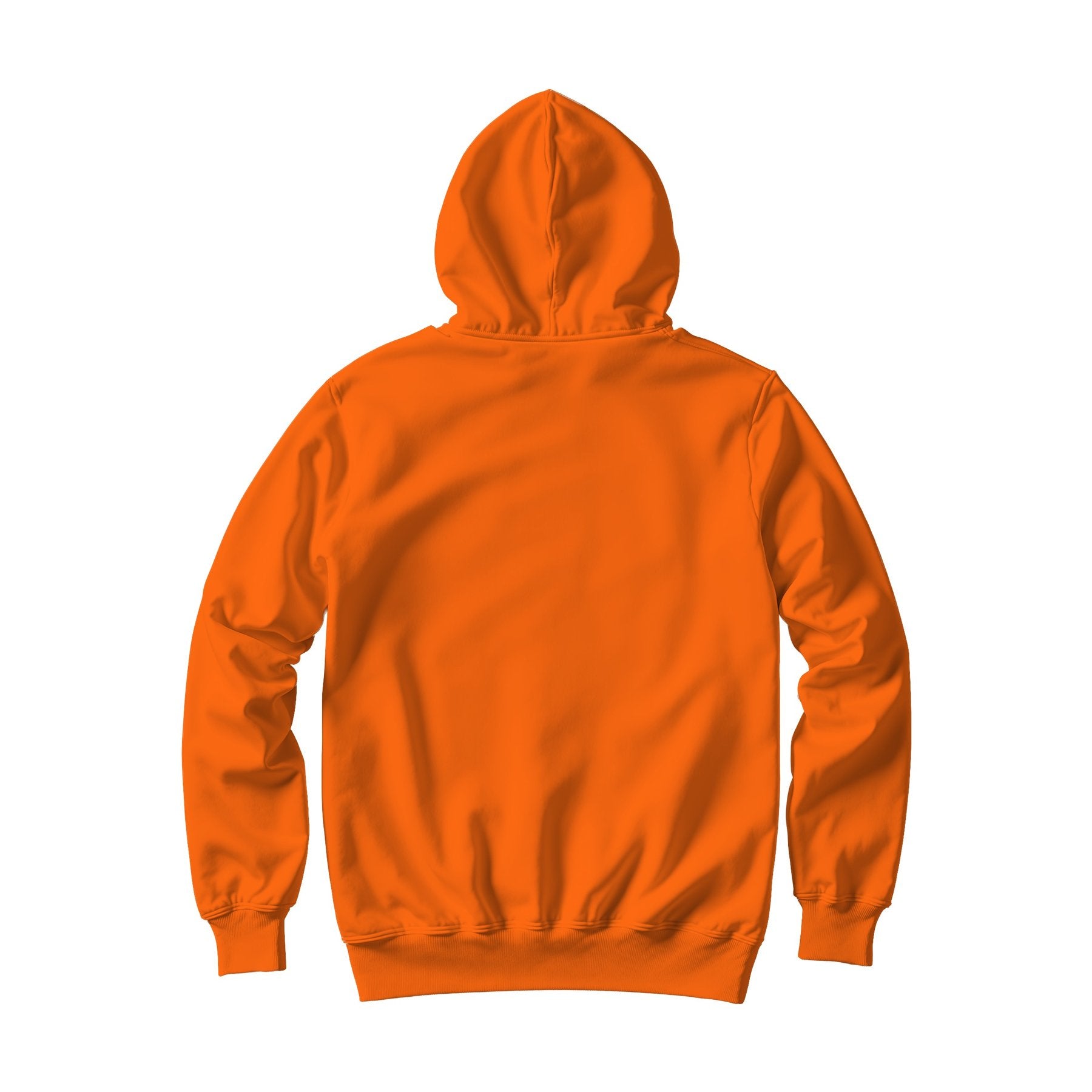 Unisex Hoodie Mockup — Bright Orange Back View — High Resolution JPG | POD Mockup Template | Commercial Use Download | MockupBulk