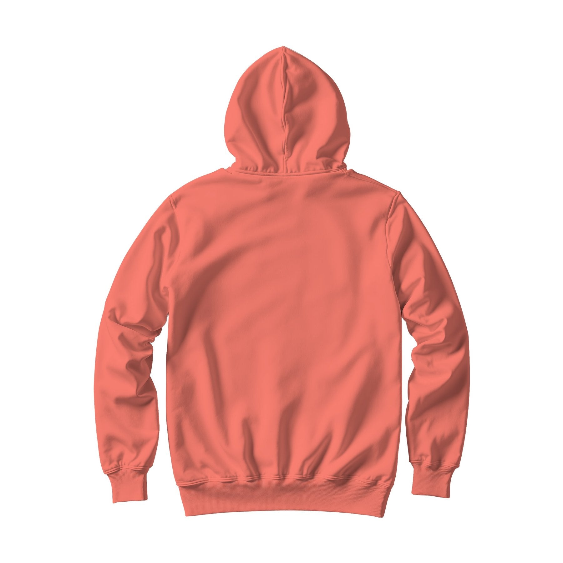 Unisex Hoodie Mockup | Bright Salmon Back View — High-Res Mockup Template | JPG Digital Download | Commercial Licence | MockupBulk