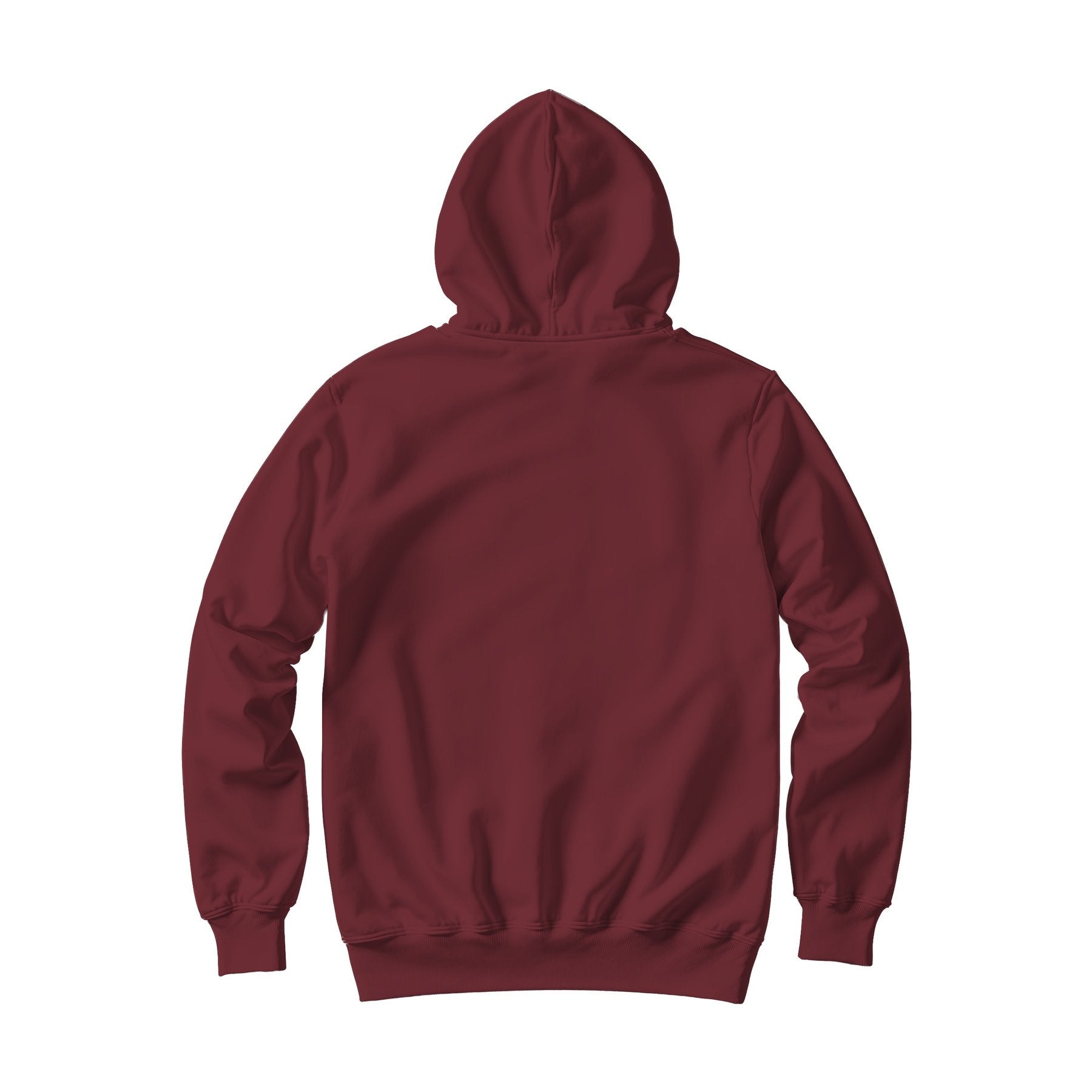 Unisex Hoodie Mockup | Burgundy Back View | Print on Demand Mockup | High-Res JPG Download | Commercial Use Included | MockupBulk