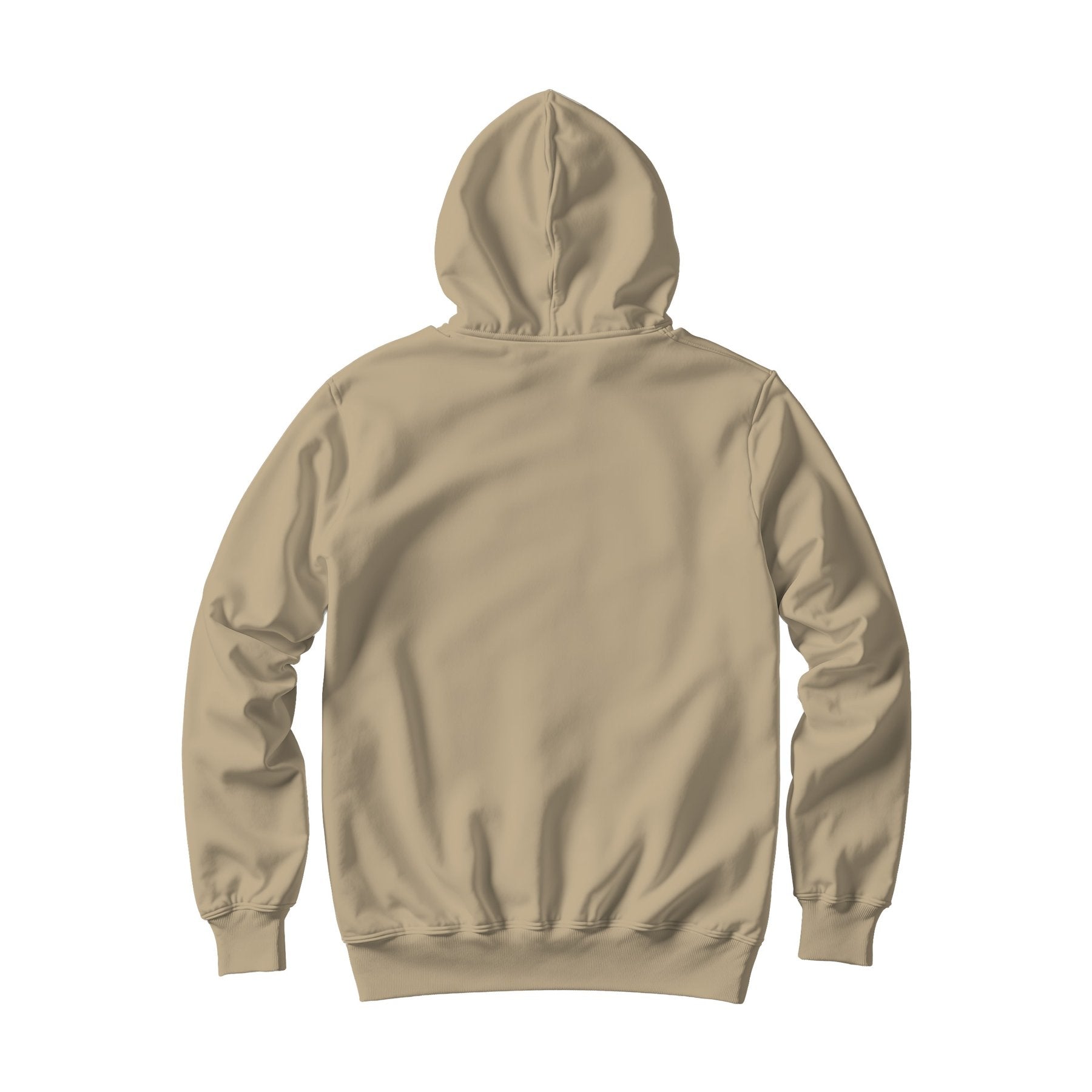 Unisex Hoodie Mockup | Khaki Back View | Print on Demand Mockup | High-Res JPG Download | Commercial Use Included | MockupBulk