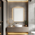 Spa Bathroom Room Scene Mockup — Plain Square Frame Portrait 2:3 — Elevated Angled View — #04814 | MockupBulk