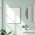 Spa Bathroom Editorial Room Mockup — Plain Square Frame Portrait 5:7 — Elevated Angled View — #04815 | MockupBulk