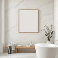 Spa Bathroom Wall Art Mockup — Plain Square Frame Portrait 2:3 — Elevated Angled View — #04816 | MockupBulk