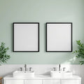 Spa Bathroom Editorial Room Mockup — Plain Square Frame Portrait 2:3 — Elevated Angled View — #04818 | MockupBulk