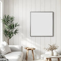 Coastal Lifestyle Frame Mockup — Plain Square Frame Portrait 2:3 — Elevated Angled View — #04639 | MockupBulk