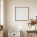 Farmhouse Styled Room Mockup — Plain Square Frame Portrait 2:3 — Elevated Angled View — #04964 | MockupBulk