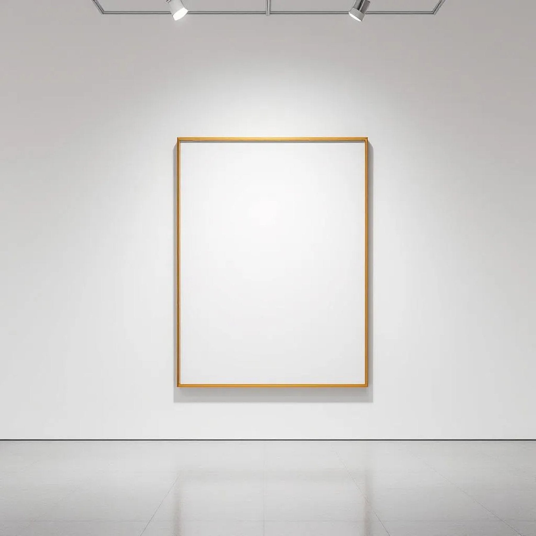 White Gallery Wall Lifestyle Frame Mockup — Plain Square Frame Portrait 2:3 — Elevated Angled View — #04614 | MockupBulk