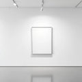 White Gallery Wall Premium Interior Mockup — Plain Square Frame Square 1:1 — Elevated Angled View — #04615 | MockupBulk