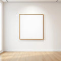 White Gallery Wall High-Res Frame Mockup — Plain Square Frame Square 1:1 — Elevated Angled View — #04616 | MockupBulk