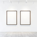 White Gallery Wall Room Scene Mockup — Plain Square Frame Square 1:1 — Elevated Angled View — #04617 | MockupBulk