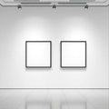 White Gallery Wall Interior Frame Mockup — Plain Square Frame Square 1:1 — Elevated Angled View — #04618 | MockupBulk