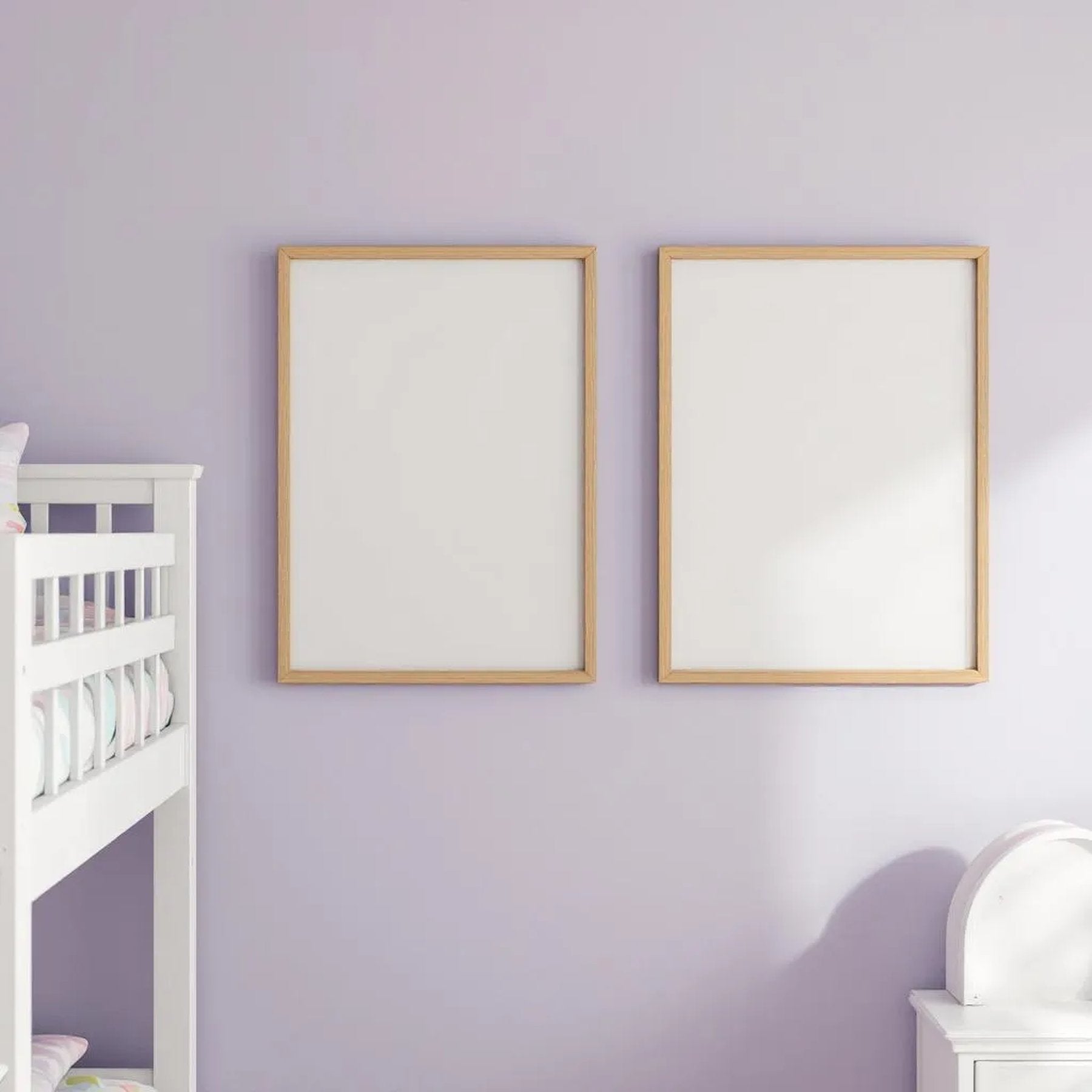 Kids Room High-Res Frame Mockup — Plain Square Frame Portrait 2:3 — Elevated Angled View — #04692 | MockupBulk
