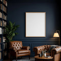 Library & Study Editorial Room Mockup — Plain Square Frame Portrait 4:5 — Elevated Angled View — #04864 | MockupBulk