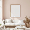 Minimalist White Styled Room Mockup — Plain Square Frame Portrait 2:3 — Elevated Angled View — #04464 | MockupBulk
