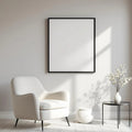 Minimalist White High-Res Frame Mockup — Plain Square Frame Portrait 2:3 — Elevated Angled View — #04466 | MockupBulk