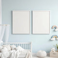 Nursery Frame Display Mockup — Plain Square Frame Portrait 4:5 — Elevated Angled View — #04667 | MockupBulk