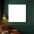 Reading Nook Premium Interior Mockup — Plain Square Frame Square 1:1 — Elevated Angled View — #04791 | MockupBulk