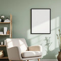 Scandinavian Premium Interior Mockup — Plain Square Frame Portrait 2:3 — Elevated Angled View — #04490 | MockupBulk