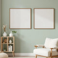 Scandinavian High-Res Frame Mockup — Plain Square Frame Portrait 2:3 — Elevated Angled View — #04493 | MockupBulk