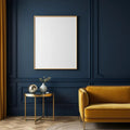 Art Deco Lifestyle Frame Mockup — Plain Square Frame Portrait 2:3 — Corner Perspective View — #04595 | MockupBulk