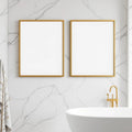 Spa Bathroom Professional Frame Mockup — Plain Square Frame Portrait 4:5 — Corner Perspective View — #04822 | MockupBulk