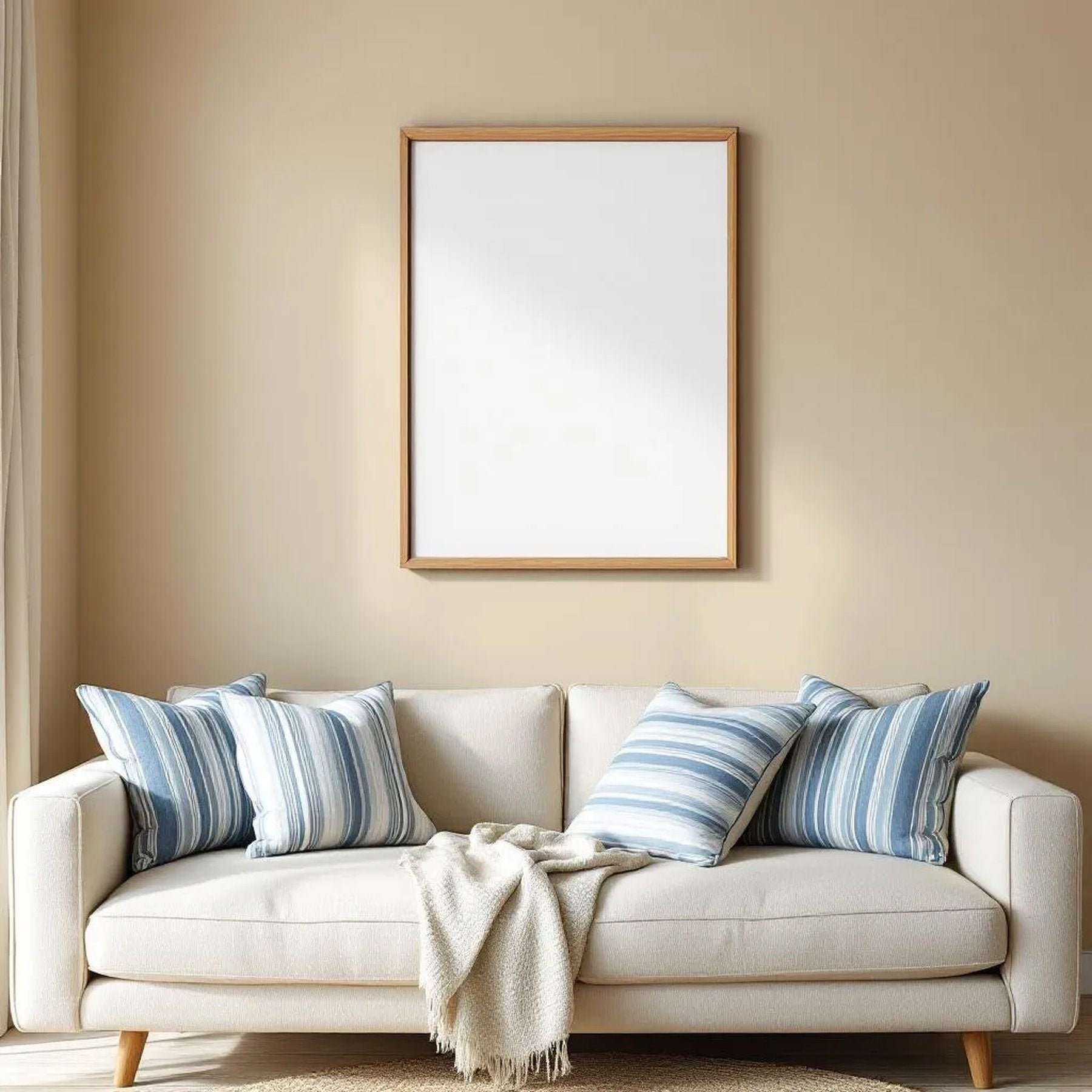 Coastal Professional Frame Mockup — Plain Square Frame Portrait 2:3 — Corner Perspective View — #04644 | MockupBulk