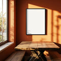 Dining Room Premium Interior Mockup — Plain Square Frame Portrait 2:3 — Corner Perspective View — #04770 | MockupBulk