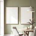 Dining Room Premium Interior Mockup — Plain Square Frame Portrait 4:5 — Corner Perspective View — #04772 | MockupBulk