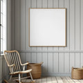 Farmhouse High-Res Frame Mockup — Plain Square Frame Portrait 2:3 — Corner Perspective View — #04971 | MockupBulk