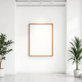 White Gallery Wall Professional Frame Mockup — Plain Square Frame Portrait 4:5 — Corner Perspective View — #04620 | MockupBulk