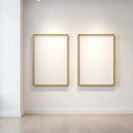 White Gallery Wall Room Scene Mockup — Plain Square Frame Portrait 4:5 — Corner Perspective View — #04622 | MockupBulk