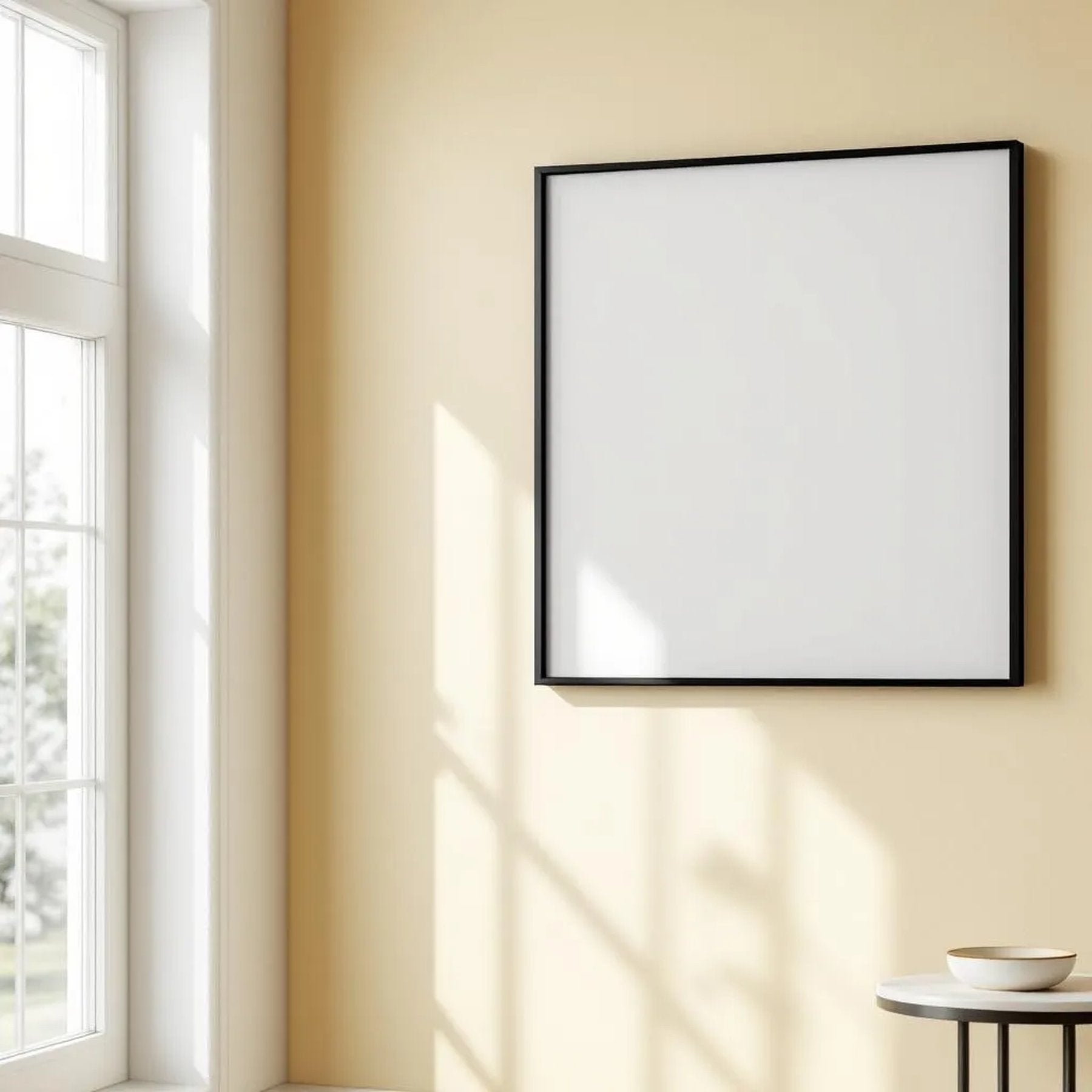 Hallway Professional Frame Mockup — Plain Square Frame Portrait 2:3 — Corner Perspective View — #04746 | MockupBulk