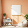 Kids Room Interior Frame Mockup — Plain Square Frame Portrait 2:3 — Corner Perspective View — #04694 | MockupBulk