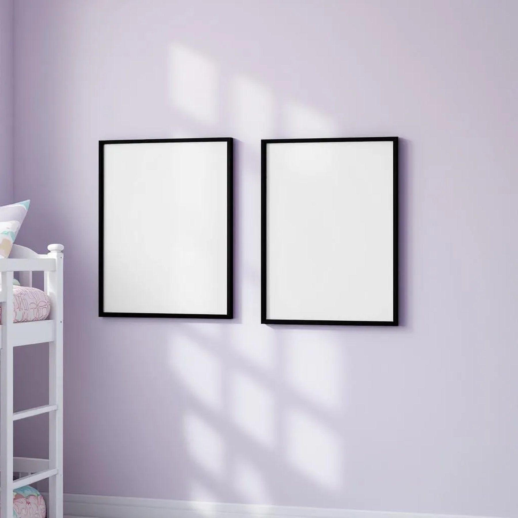 Kids Room Interior Frame Mockup — Plain Square Frame Portrait 2:3 — Corner Perspective View — #04698 | MockupBulk