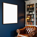 Library & Study Professional Frame Mockup — Plain Square Frame A-Series (A4 / A3) — Corner Perspective View — #04873 | MockupBulk