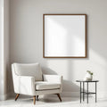 Minimalist White Wall Art Mockup — Plain Square Frame Portrait 2:3 — Corner Perspective View — #04469 | MockupBulk