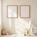 Nursery Editorial Room Mockup — Plain Square Frame Square 1:1 — Corner Perspective View — #04669 | MockupBulk