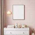 Nursery Interior Frame Mockup — Plain Square Frame Portrait 2:3 — Corner Perspective View — #04671 | MockupBulk
